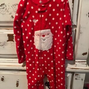 Carter's Red Santa Polka Dot Footie